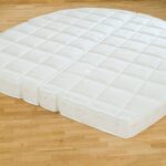 Seychelles latex mattress, made to measure in two parts for a rounded bed