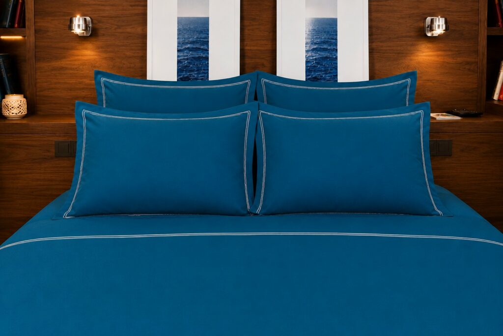 Babord boat bed linen, front view