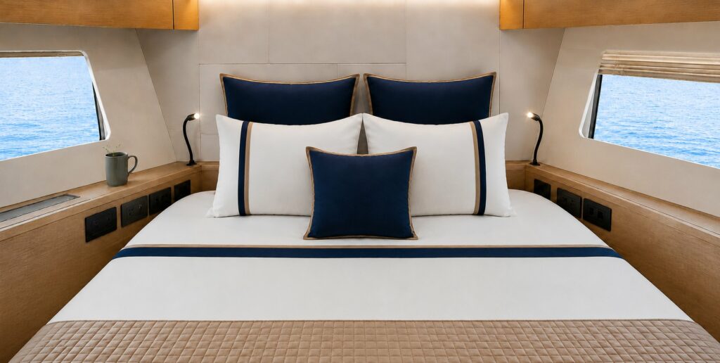 Fidji boat bed linen, front view