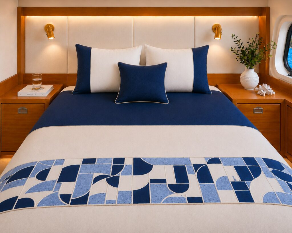 Horizon boat bed linen, front view
